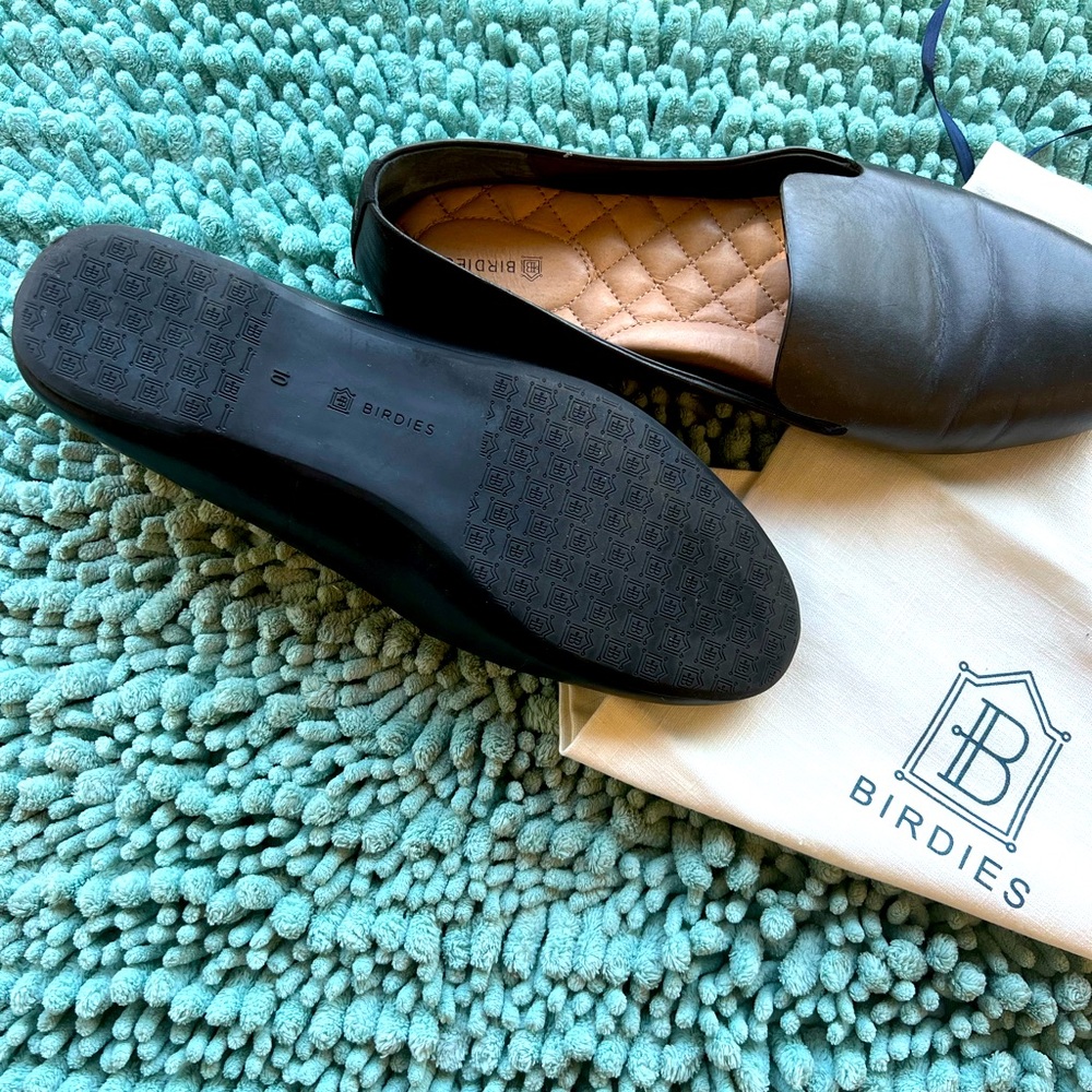Women’s size 10, black leather upper Birdie flats